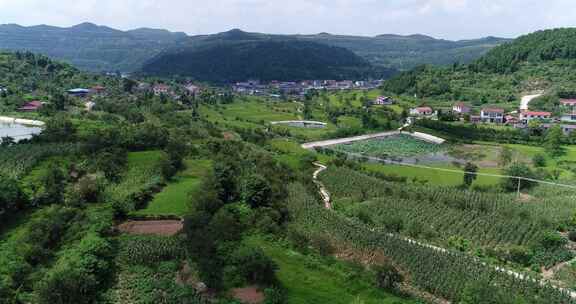 四川德阳山区农村航拍