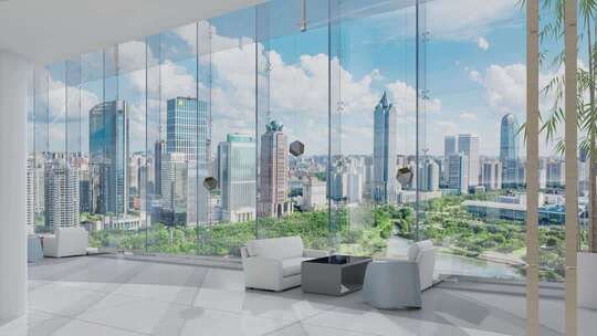 现代写字楼休息区空镜合集