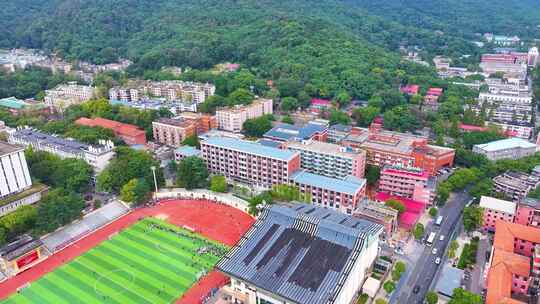 湖南大学学校校园风景航拍长沙岳麓区城市地