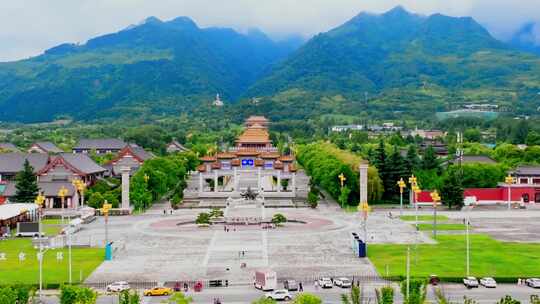 航拍陕西 西安 楼观台景区