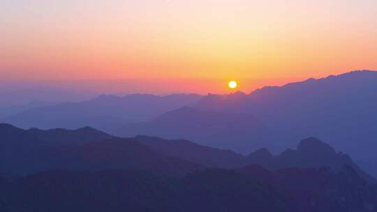 杭州临安大明山牵牛岗群山日落风景