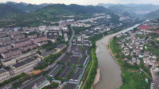 航拍贵州遵义仁怀茅台集团茅台酒厂厂区