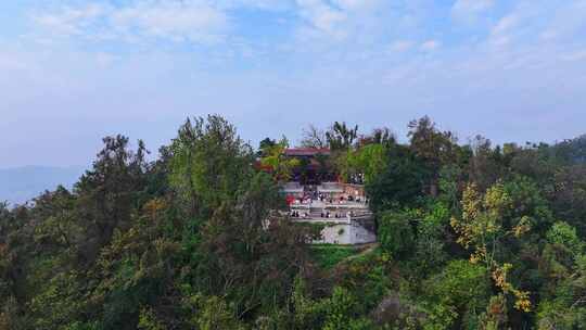 4k长沙岳麓山云麓宫秋景航拍