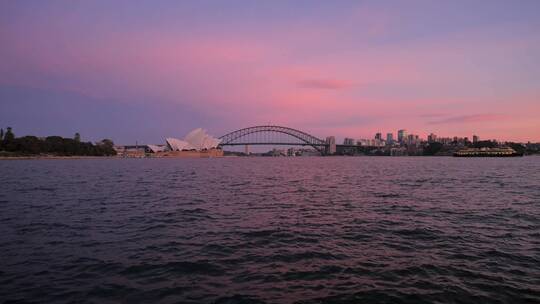黎明悉尼海港大桥景观视频素材模板下载