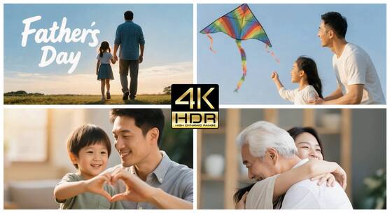 父亲节 父亲陪伴孩子的一生 拥抱父亲
