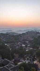 贵州贵阳青岩古镇5A景区日出延时摄影4K