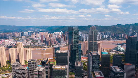 4K商务城市建筑重庆国金中心ifs玻璃视频素材模板下载