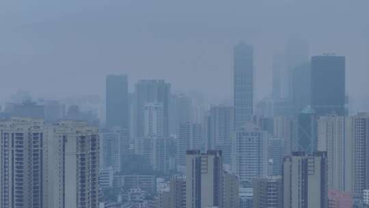 海南海口平流雾航拍