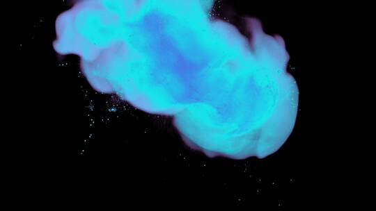 蓝色魔法粒子爆炸梦幻唯美背景合成特效1视频素材模板下载