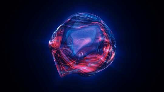 紫蓝色液体能量等离子体未来魔法圆形球体。
