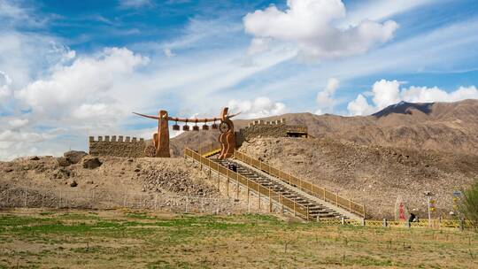 新疆塔什库尔干石头城遗址延时摄影
