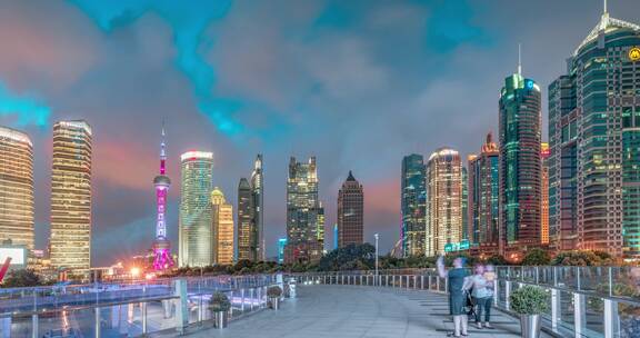 上海陆家嘴地标建筑夜景