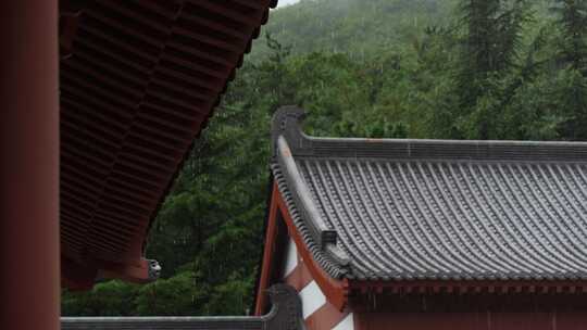 古建筑屋檐下雨空镜头大雨小雨雨季谷雨惊蛰