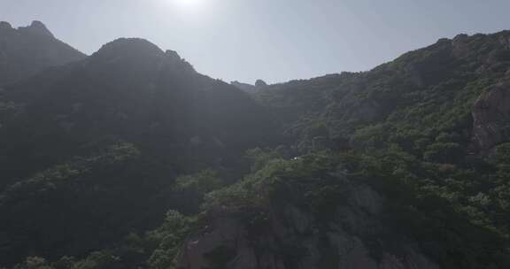 航拍山东烟台昆嵛山石门里夏季风光山景