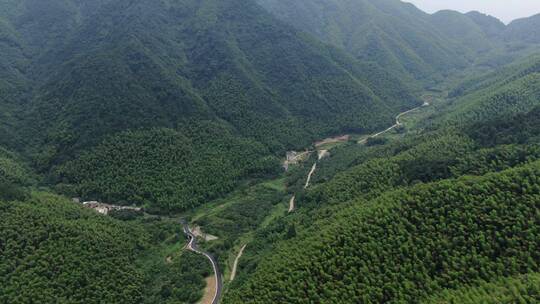 航拍浙江杭州桐庐山区自然风景