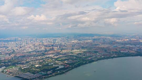 昆明西山公园凌虚阁航拍昆明市城市全景