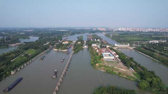 京杭大运河砸门航拍