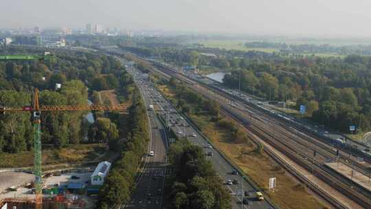 公路，汽车，交通，起重机