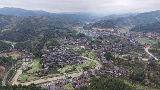 广西柳州三江程阳八寨航拍