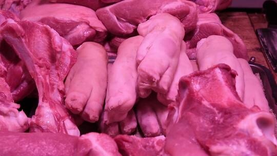 市场卖牛肉猪肉排骨档口 (8)