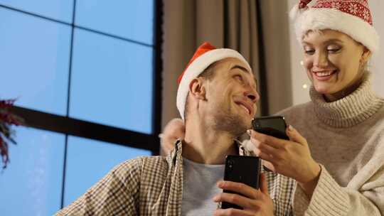 男人，打哈欠，手机，圣诞节