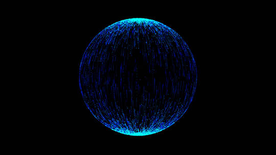 蓝色科技感粒子球透明通道AE模板