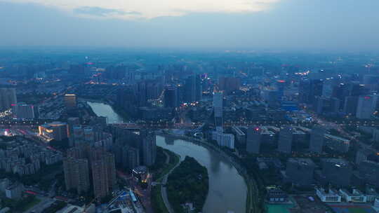 成都天府新区高新区夜景视频素材模板下载