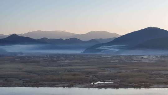 4k航拍水墨画般山峦风景