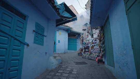 摩洛哥蓝色街道