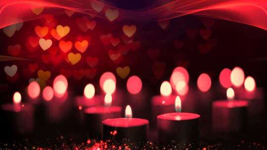 浪漫爱心烛光背景素材