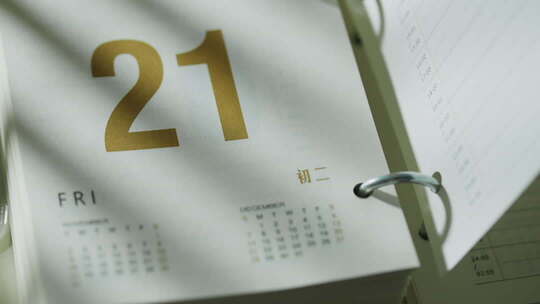 小雪节气日历特写日历翻页光影