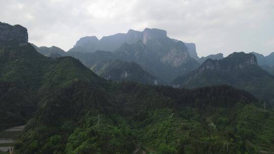 航拍湖南张家界奇特山峰