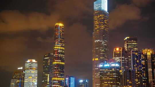震撼延时广州国际金融中心城市夜景