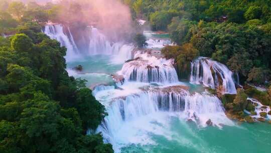 高山流水秘境仙境瀑布