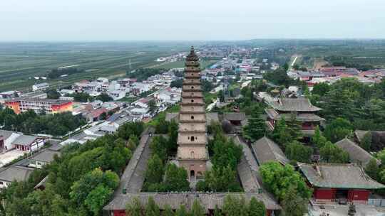 山西普救寺4K航拍视频