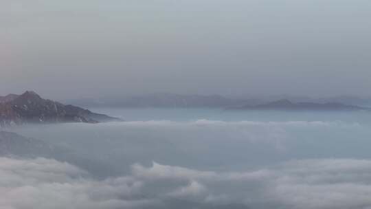 四川绵阳千佛山龙门山云海空镜