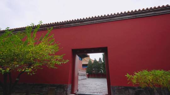 故宫太庙红墙金瓦大宫殿视频素材模板下载