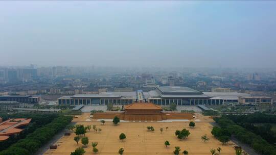 航拍4k西安大明宫丹凤门