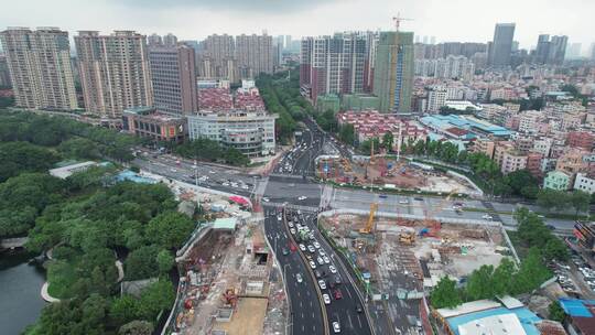 佛山禅城区城市交通建筑航拍