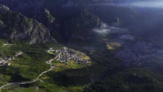 4K 晨雾 日出 云海 寺庙 村庄