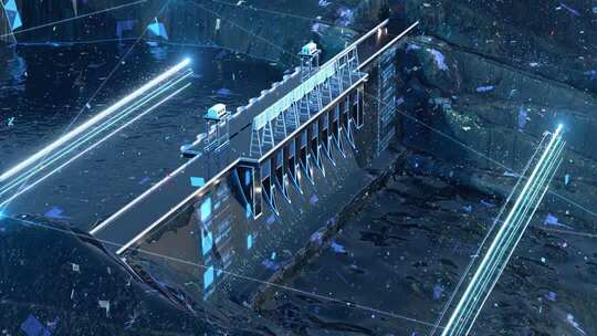 水坝数字科技感展示