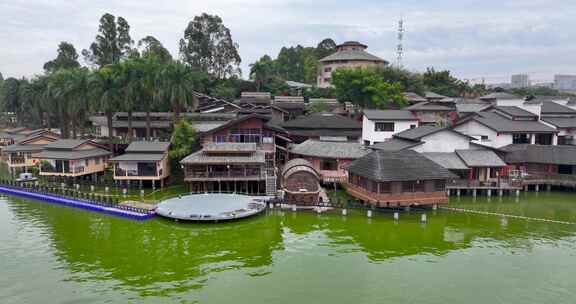 航拍深圳市龙华观澜山水田园5