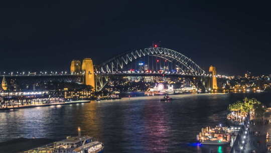 海港大桥夜景延时视频素材模板下载