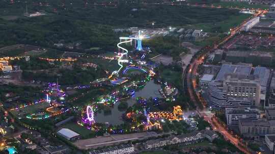 安吉夜景 城市航拍 航拍延时 安吉城市航拍