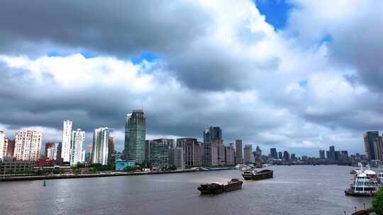 4K航拍上海陆家嘴城市无限美景