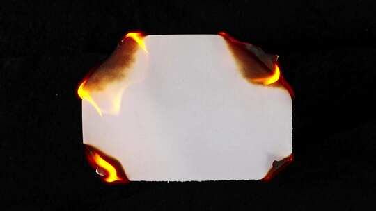 燃烧的白纸火焰蔓延