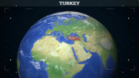 带国旗的土耳其地图