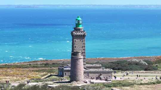 Cap Frehel，灯塔，地平线，人群