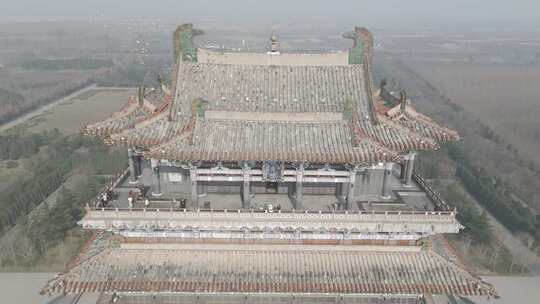 西安空镜航拍钟楼城楼城墙古建筑鹳雀楼景点