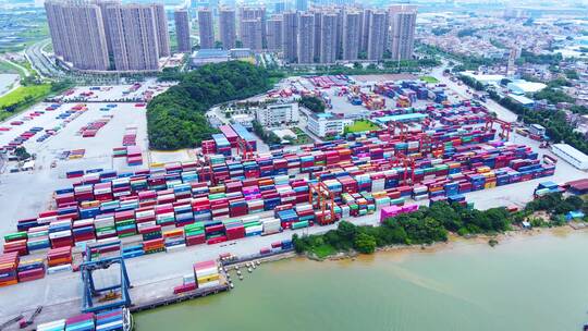 集装箱港口货运物流码头运输船运视频素材模板下载